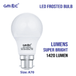 15W LED Frosted Bulb B22 Warm White 2700K A70