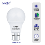 15W LED Frosted Bulb B22 Warm White 2700K A70