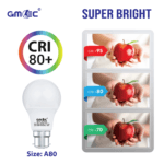 18W LED Frosted Bulb B22 Cool White 6500K A80