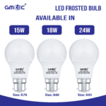 18W LED Frosted Bulb B22 Cool White 6500K A80