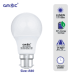 18W LED Frosted Bulb B22 Cool White 6500K A80
