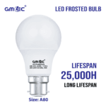 18W LED Frosted Bulb B22 Cool White 6500K A80