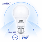 18W LED Frosted Bulb B22 Warm White 2700K A80
