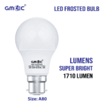 18W LED Frosted Bulb B22 Warm White 2700K A80