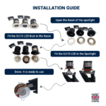 IP65 GU10 Downlight Fire Rated 30/60/90 Twist Lock Spotlight Fitting