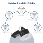IP65 GU10 Downlight Fire Rated 30/60/90 Twist Lock Spotlight Fitting