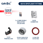 IP65 GU10 Downlight Fire Rated 30/60/90 Twist Lock Spotlight Fitting