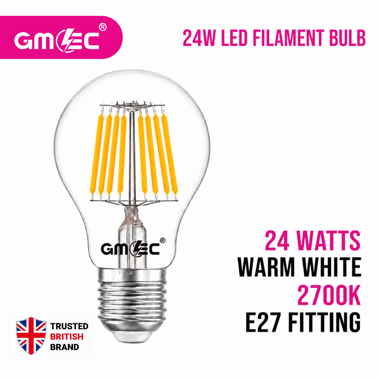 24W LED Filament Bulb E27 Warm White