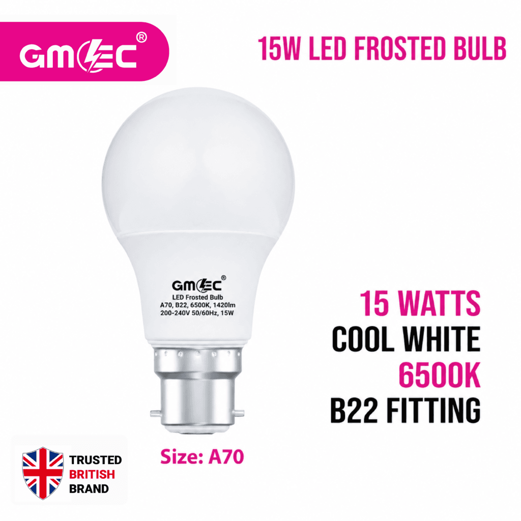 15W LED Frosted Bulb B22 Cool White