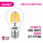 24W LED Filament Bulb E27 Cool White