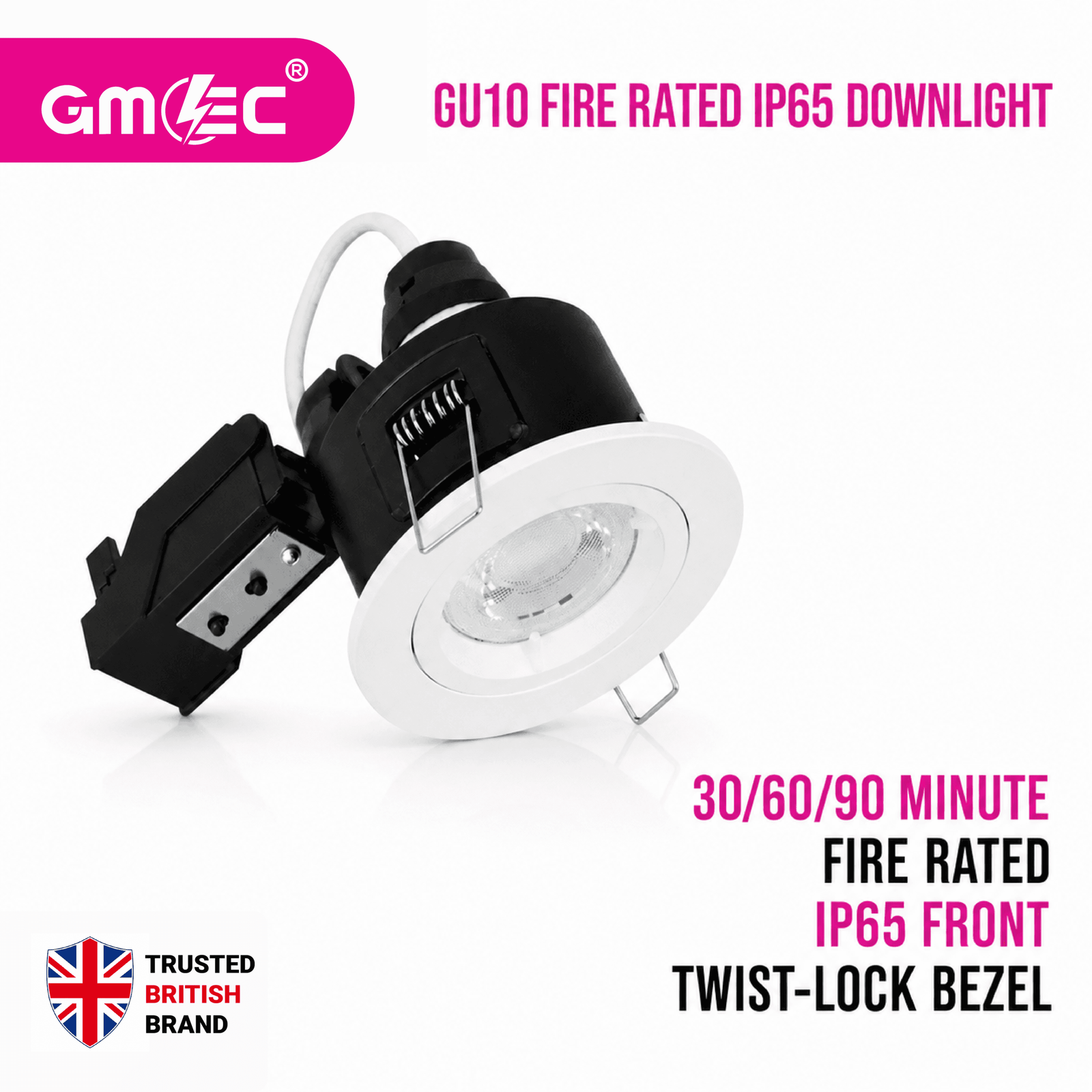 GU10 Fire Rated IP65 Downlight Twist Lock