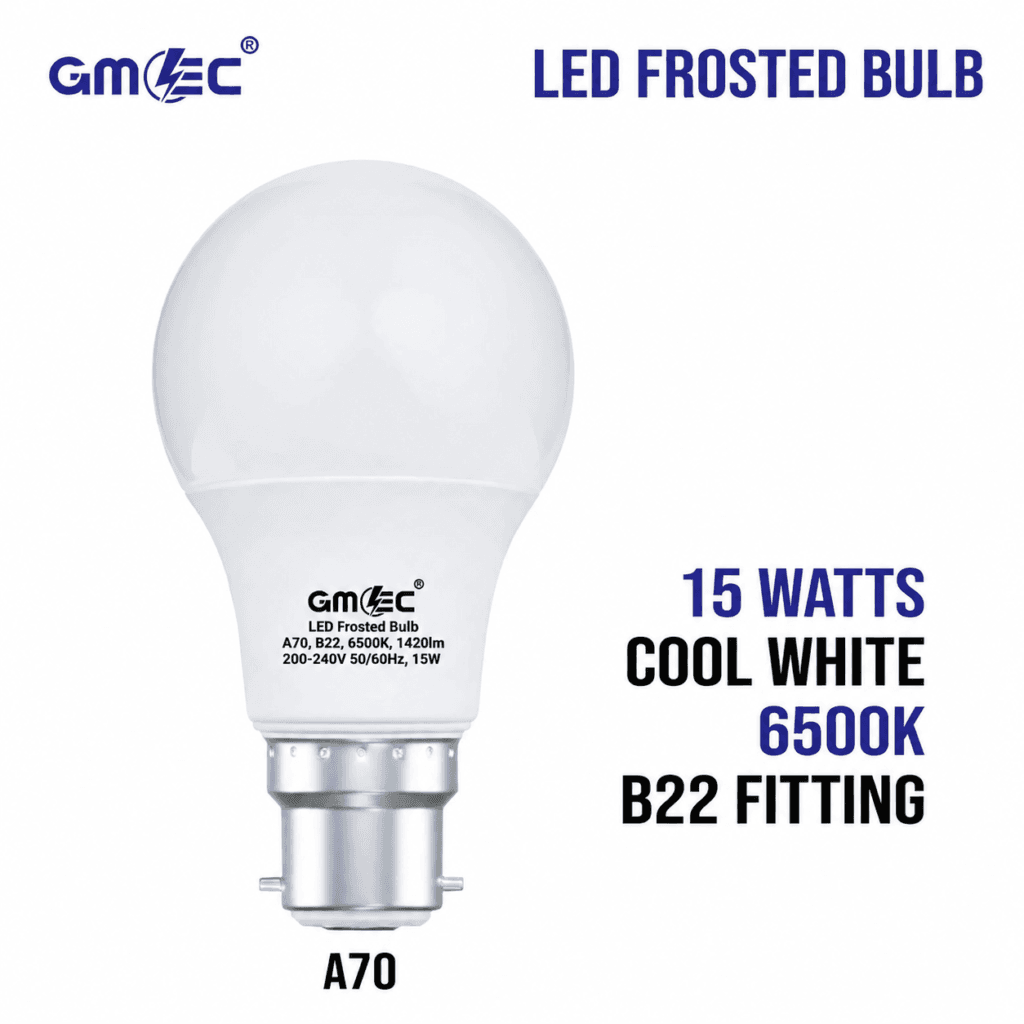 15W LED Frosted Bulb B22 Cool White 6500K