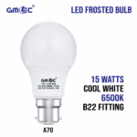 15W LED Frosted Bulb B22 Cool White 6500K