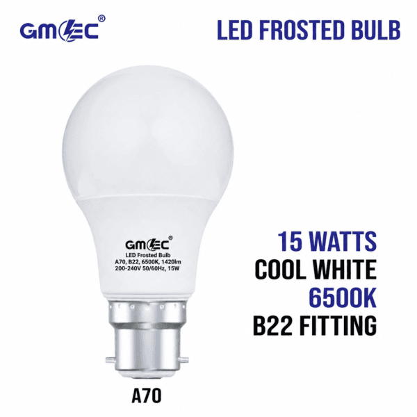15W LED Frosted Bulb B22 Cool White 6500K