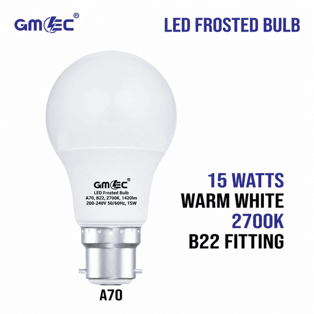 15W LED Frosted Bulb B22 Warm White 2700K
