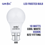 18W LED Frosted Bulb B22 Cool White 6500K