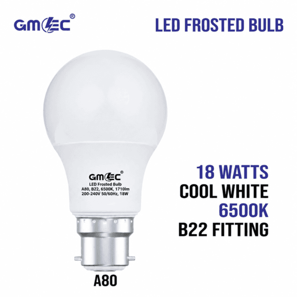 18W LED Frosted Bulb B22 Cool White 6500K