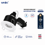 GU10 Fire Rated Downlight IP65 Recessed Spotlight Fitting White 5 Year Warranty