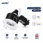 GU10 Fire Rated Downlight IP65 Recessed Spotlight Fitting White 5 Year Warranty