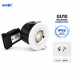 GU10 Fire Rated Downlight IP65 Recessed Spotlight Fitting White 5 Year Warranty