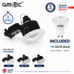 IP65 GU10 Downlight Fire Rated 30/60/90 Twist Lock Spotlight Fitting