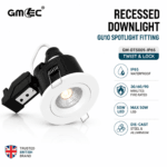 IP65 GU10 Downlight Fire Rated 30/60/90 Twist Lock Spotlight Fitting