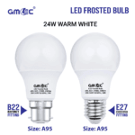 24W B22 LED Frosted Bulb Warm White 2700K A95