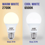 15W E27 LED Frosted Bulb Cool White 6500K A70