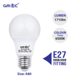 18W E27 LED Frosted Bulb Cool White 6500K A80