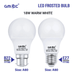 18W E27 LED Frosted Bulb Warm White 2700K A80