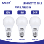 18W E27 LED Frosted Bulb Warm White 2700K A80