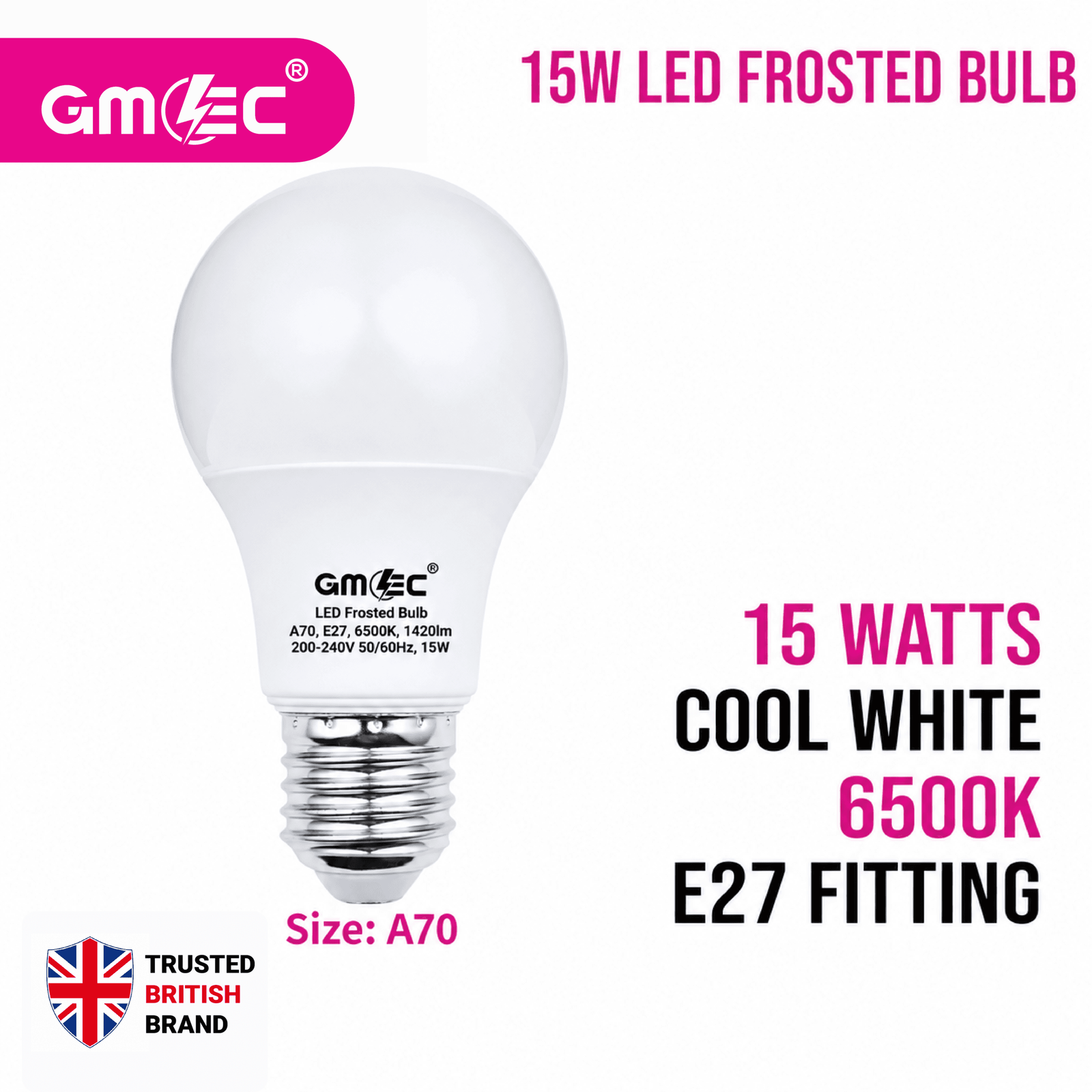 15W E27 LED Frosted Bulb Cool White