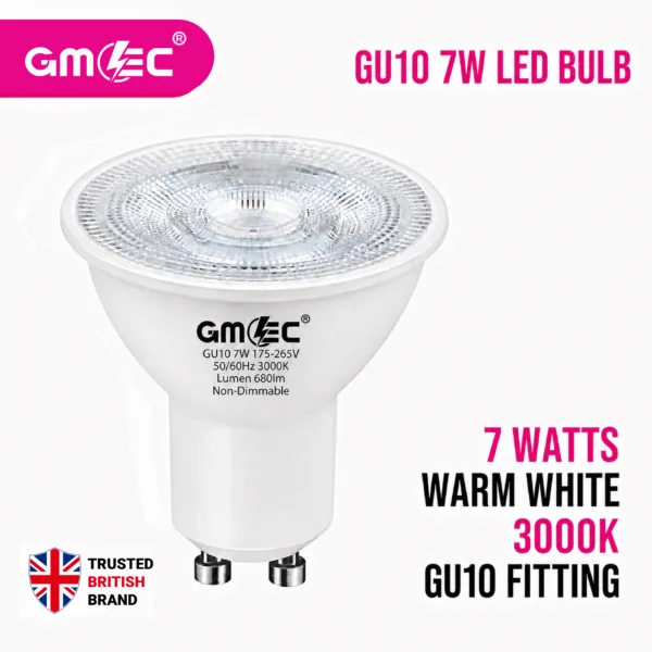 7W GU10 LED Bulb Warm White 3000K