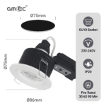 GU10 Fire Rated Downlight Compact Die-Cast Twist & Lock GM-DTS004