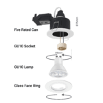 GU10 Fire Rated Downlight Compact Die-Cast Twist & Lock GM-DTS004