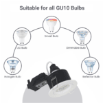 GU10 Fire Rated Downlight Compact Die-Cast Twist & Lock GM-DTS004