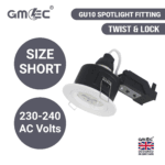 GU10 Fire Rated Downlight Compact Die-Cast Twist & Lock GM-DTS004