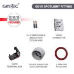 GU10 Fire Rated Downlight Die-Cast Tilted Twist & Lock GM-DTT003